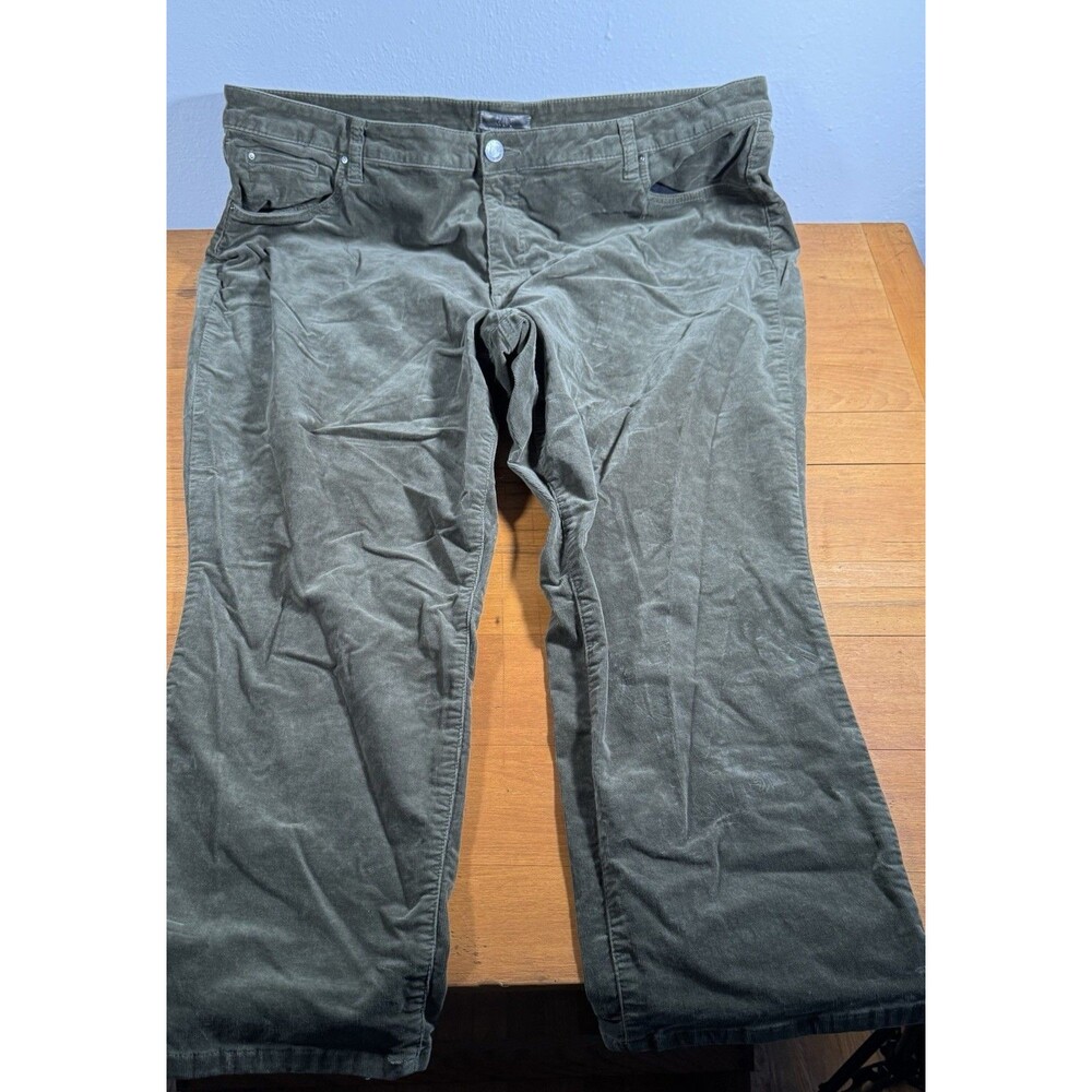 Kut From The Kloth Catherine Boyfriend Corduroy Pants Olive Green Plus 22W Core - Picture 9 of 11